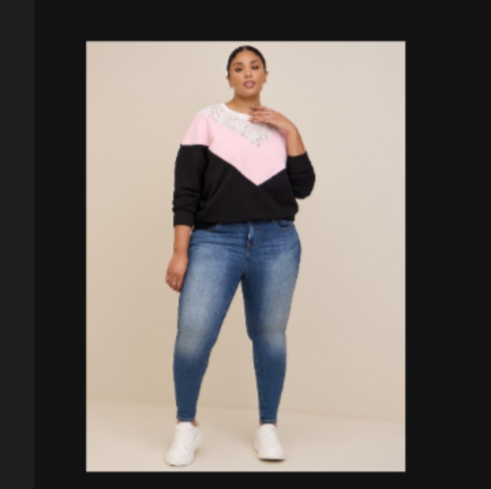 Torrid lace top sweatshirt